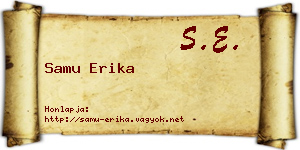 Samu Erika névjegykártya